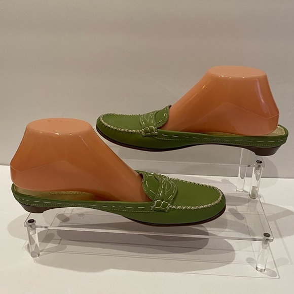 Cole Haan Leather Low Heel Clogs Mules Slides Slip-on Shoes Size 9 B Green EUC - Picture 2 of 12